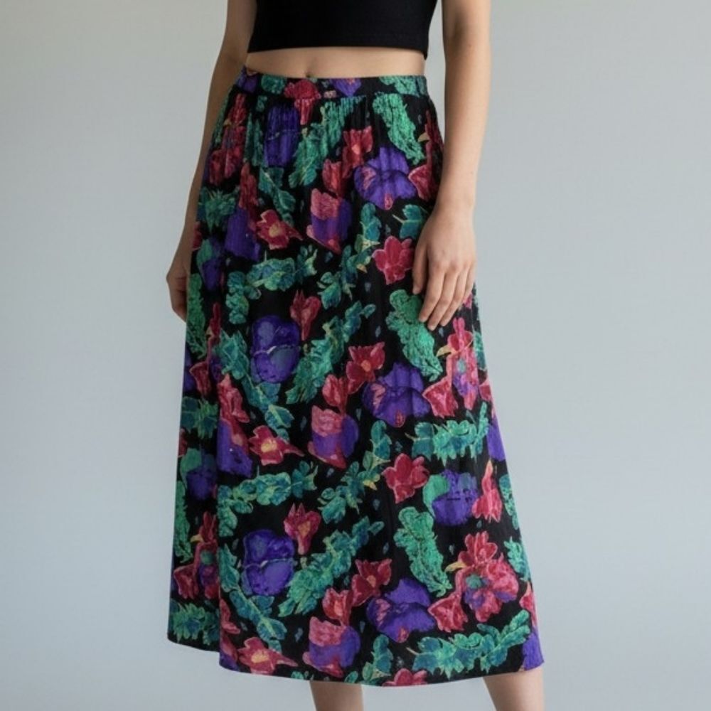Hibiscus Vintage Floral Women's Skirt